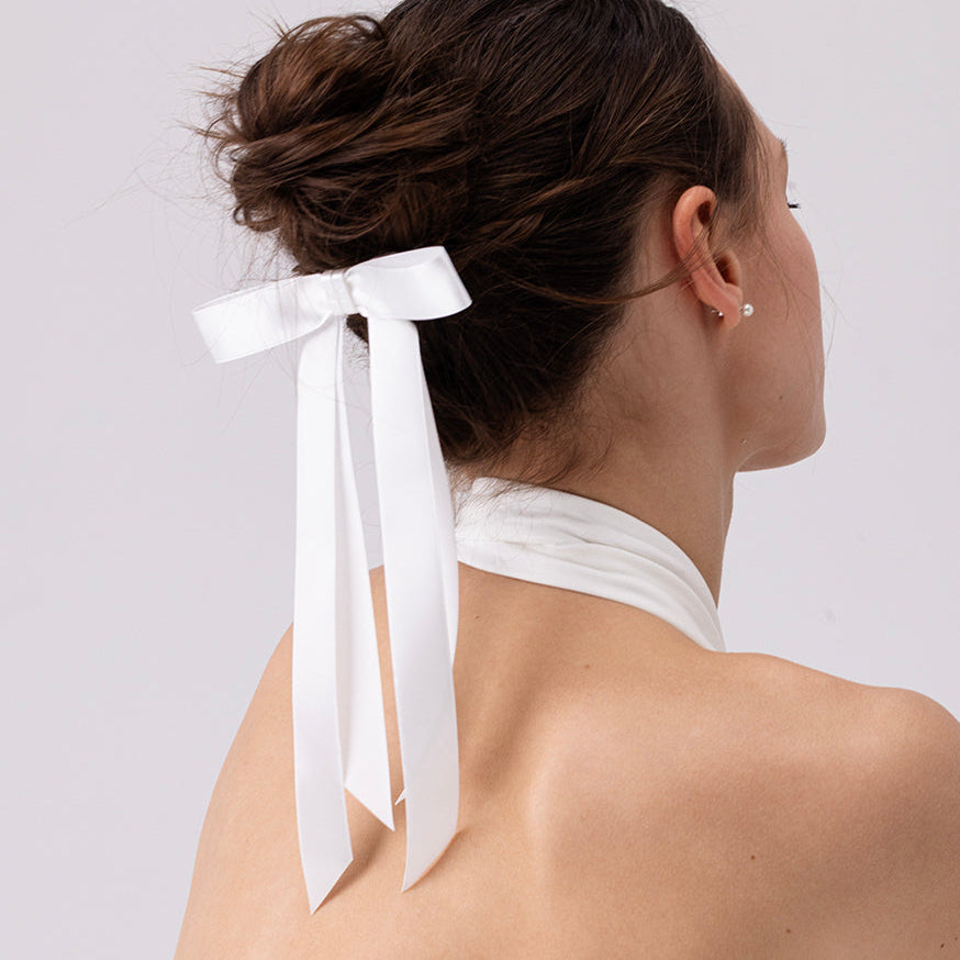 Dovely Bow - Blanco Perla – moño magnético para el cabello Dovely