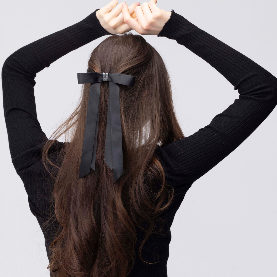 Dovely Bow - Negro Lunar – moño magnético para el cabello Dovely
