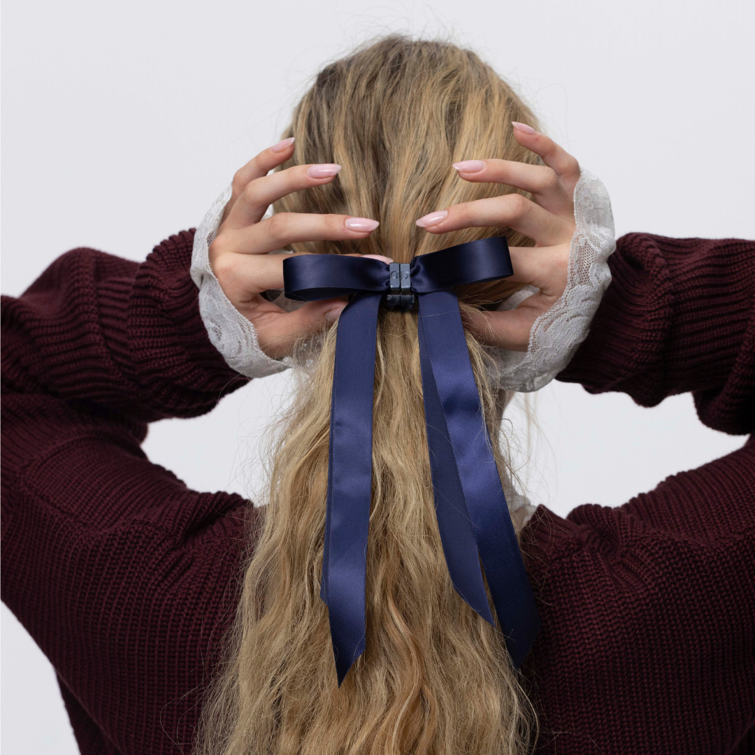 Dovely Bow - Azul Marino – moño magnético para el cabello Dovely